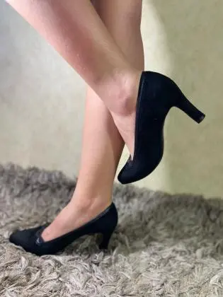 Sapato Feminino Camurça Preto Perfil nº 36