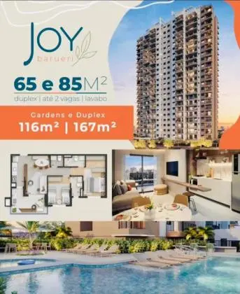 JOY BARUERI-BREVE LANÇAMENTO 65m² (02 suítes) e 85m² (03 dormitórios com suite)  Duplex 116m² e 167m²  Até 02 Vagas