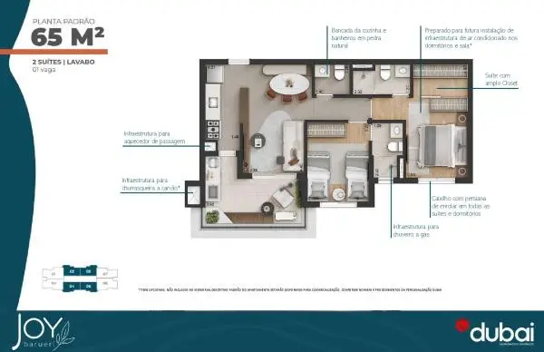 JOY BARUERI-BREVE LANÇAMENTO 65m² (02 suítes) e 85m² (03 dormitórios com suite)  Duplex 116m² e 167m²  Até 02 Vagas