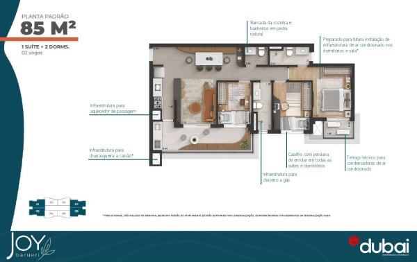 JOY BARUERI-BREVE LANÇAMENTO 65m² (02 suítes) e 85m² (03 dormitórios com suite)  Duplex 116m² e 167m²  Até 02 Vagas