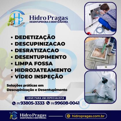 Desentupidora e Dedetizadora 24h em São Paulo e Litoral, Hidro Pragas