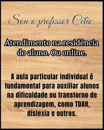 Aula particular de matemática, física ou português.