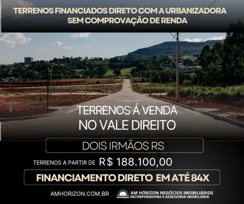 Terrenos no parque do vale financiados direto sem comprovação de renda