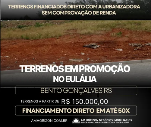 Terrenos financiados em até 50X direto com a Urbanizadora