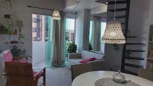 vendo apto duplex quarto e sala mobiliado vista para o mar permanente