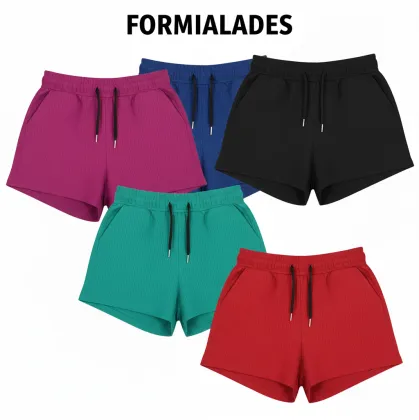 Kit 2 Short Feminino Short curto canelado Leve e soltinho Malha canelada Academia