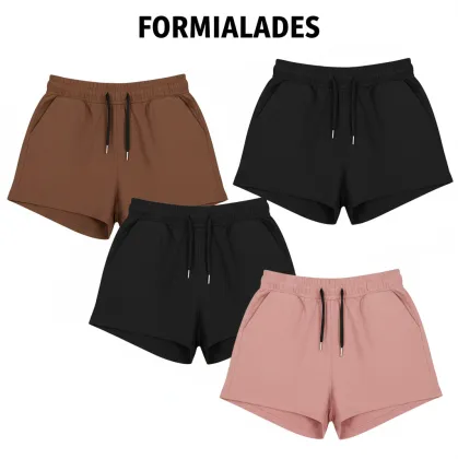 Kit 2 Short Feminino Short curto canelado Leve e soltinho Malha canelada Academia