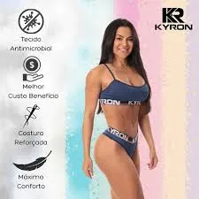 sao Kit 3 Conjuntos Feminino Kyron Underwear Top e Calcinha Com Tecido Premium
