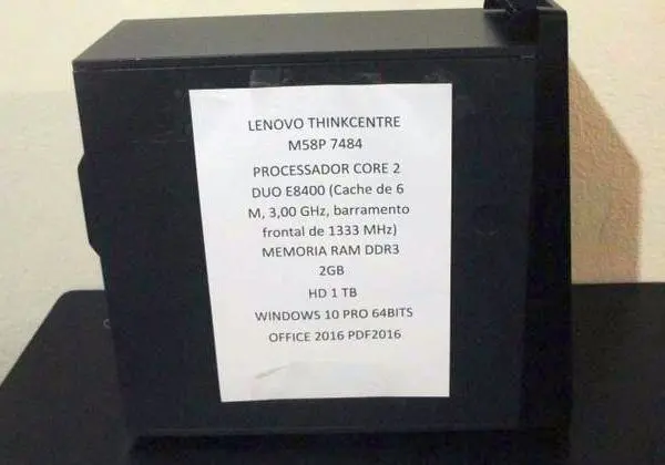 Gabinete top lenovo thinkcentre m58p 7484 processador E8400 2gb ram hd 1tb pra sair logo