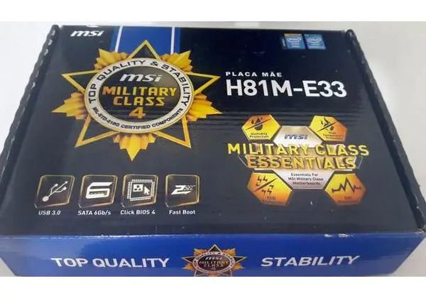 Kit 1150 placa mãe MSI H81M-E33 com processador G3220