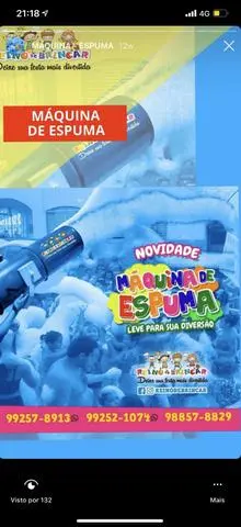 Aluguel de maquina de espuma