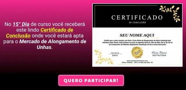 Curso alongamento de unhas com Paola Chaves