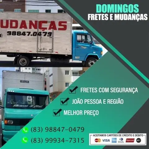 Mudanças e fretes aceito cartão Zap 9884 704 79