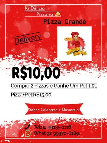 Pizza grande r$10, 00