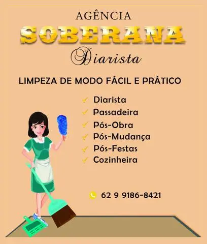 Ta precisando de diaristas ligue pra nós da soberana