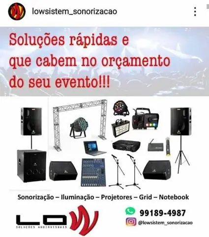 Som, iluminação e projeção para seus eventos
