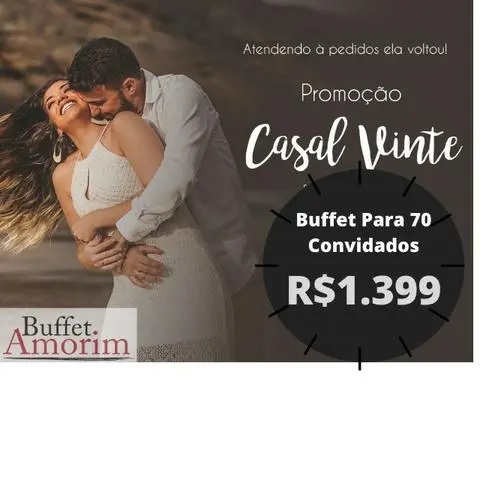Promoção Buffet Casamento para casal vinte