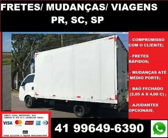 Fretes Rápidos/ Mudanças PR, SC, SP