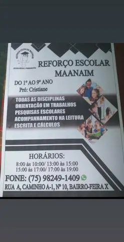 Reforço escolar maanaim