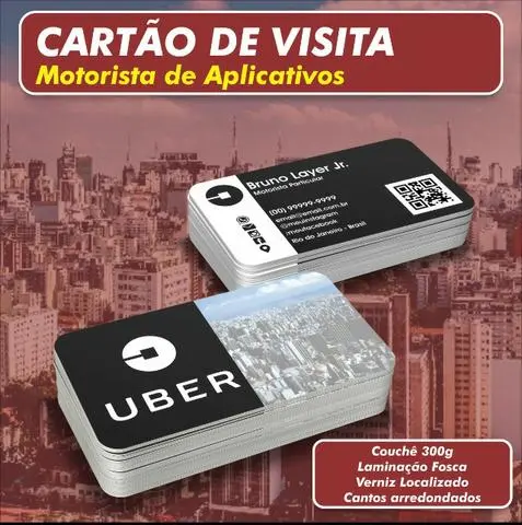 Cartão de Visita Uber Motorista de Aplicativos