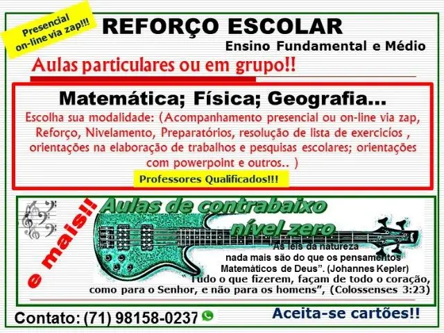 Reforço Escolar / Aulas particular