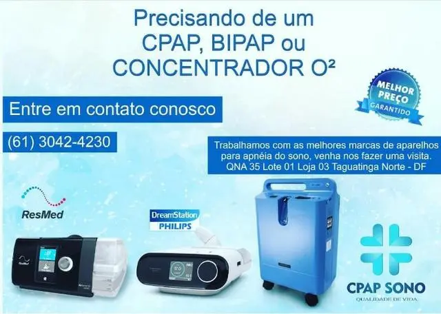 Cpap Bipap Concentrador de Oxigênio - Venda e Aluguel