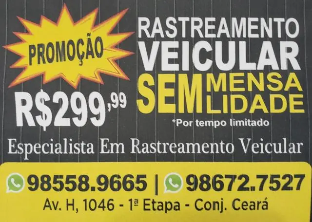 Rastreamento Sem mensalidade Mega Promoção 300$