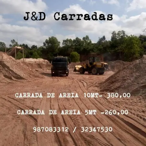 Deposito de construçao J D super promoçao areia mt 65, 00 , brita {1} , mt135