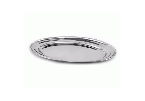 Travessa Oval Alumínio Rasa Bandeja Oval Porções Fritas 19cm
