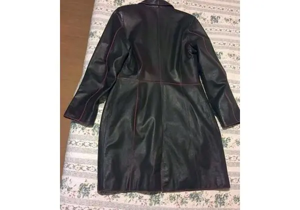 Sobretudo de couro legítimo