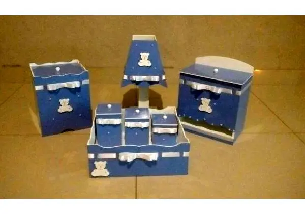 Kit higiene de bebê lilás de ursinho