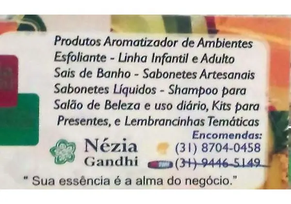 Saboaria nezia Gandhi COSMETICOS EMPRENDEDORA