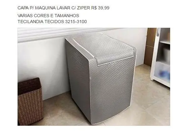 Capa p/ Maquina Lavar c/ Ziper. oferta