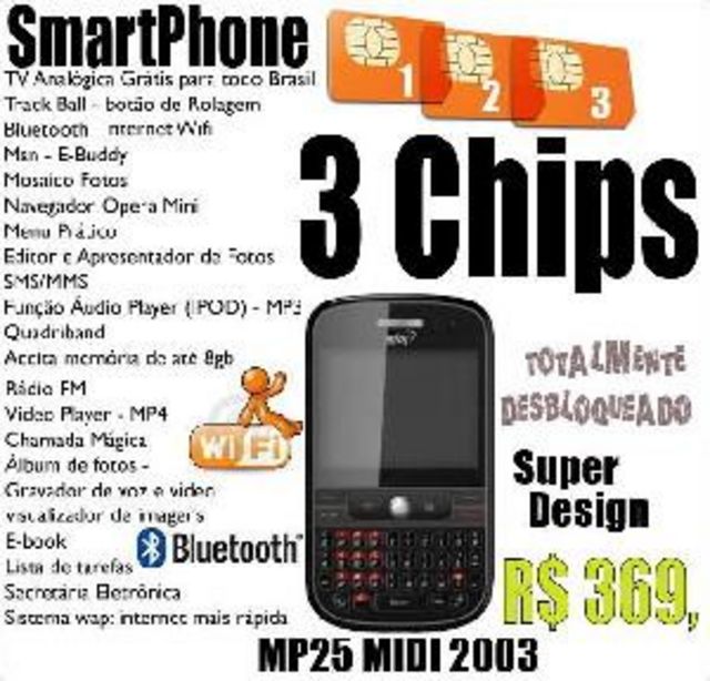 Celular 3 CHIPS usamix Smartphone Mp25 Celular 4 Operadora
