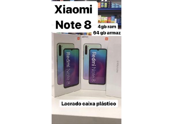 Note 8 lacrado plástico 64 gigas versão global branco parcelo cartão xiaomi