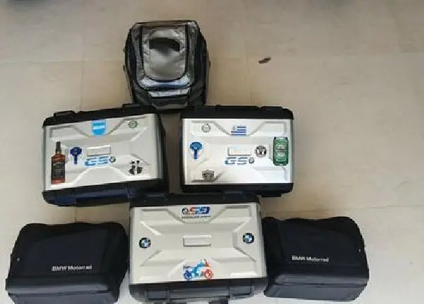 Malas laterais com malas internas, top case rígido e flexifel para moto BMW 1200 GS