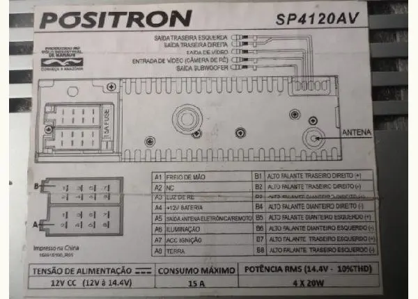 Dvd Automotivo Positron 4120Av com Controle e pouco uso