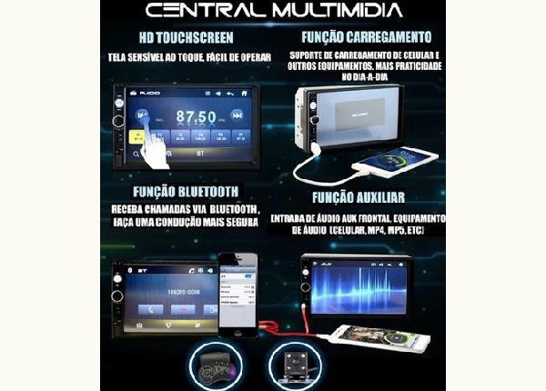 KIT Central Multimídia c/ Touch Screen + controle de volante+ câmera de ré. Novos na caixa