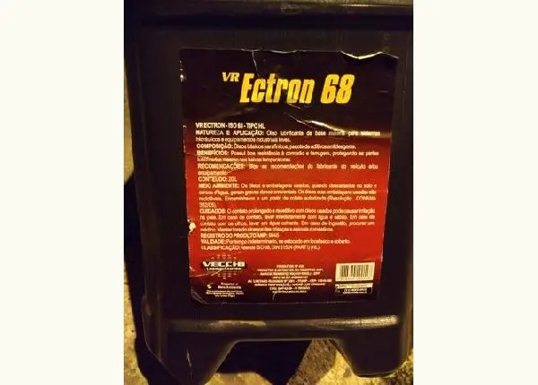 Lubrificante vr ectron 68 20 lts