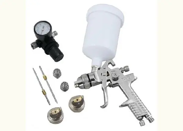 Kit Pistola de Pintura HVLP 600ml Bicos - 1.4, 1.7 e Manômetro