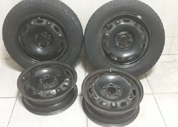 4 rodas de fox aro 14 + 2 pneus + jogo de calotas