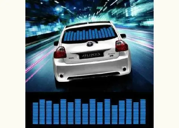 Adesivo Equalizador 12v 90x25cm Painel Led Carro Azul