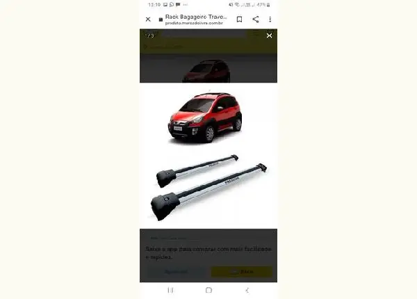 Rack bagageiro travessa teto fiat ideia