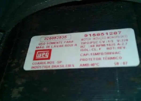 Motor para máquina de lavar roupas Brastemp 10kg
