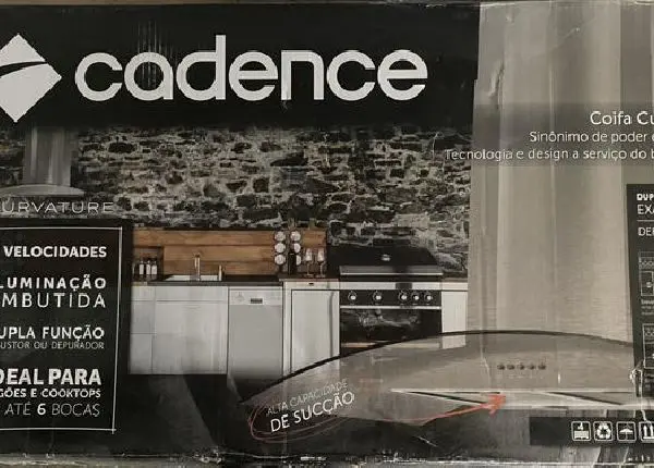 Coifa de Parede Cadence Curvature 90cm CFA390 Inox - 110v