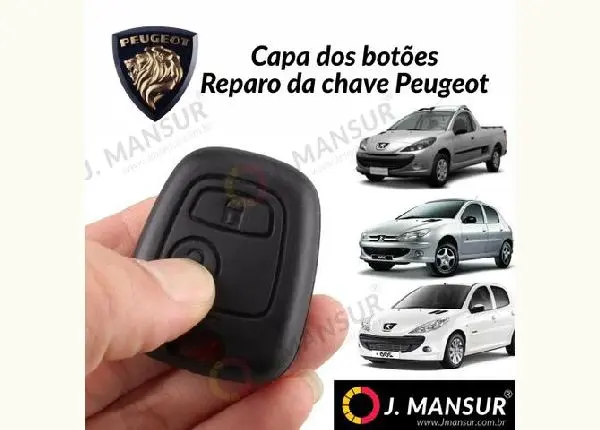 Capa dos botões chave Peugeot 206 207