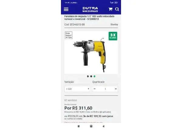Furadeira de impacto 800w zero sem uso