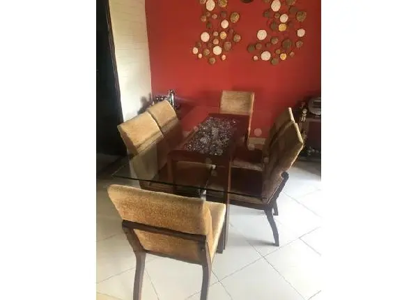 Mesa de Vidro + 6 cadeiras