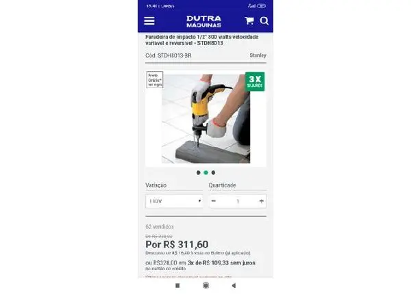 Furadeira de impacto 800w zero sem uso