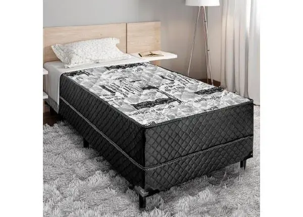 Cama Box Solteiro Preta Semi nova